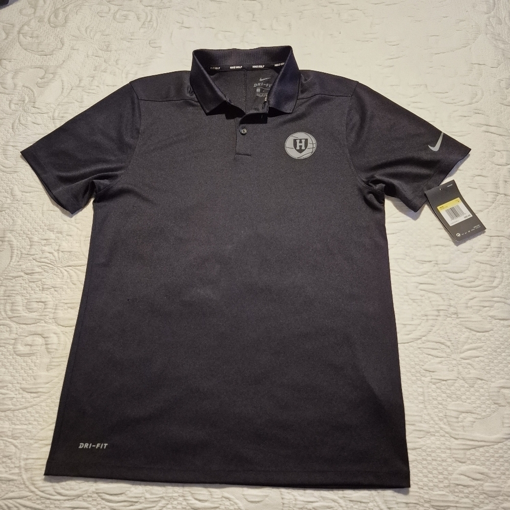 Nike Golf men's small black polo shirt H logo on the front NWT
